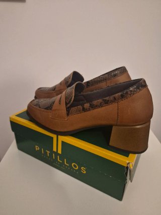 Zapatos Pitillos Mujer Marrones Serpiente