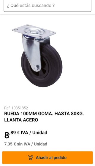 4 Ruedas grandes giratorias