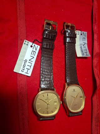 Lote 2 Relojes Zenith Quartz Oro