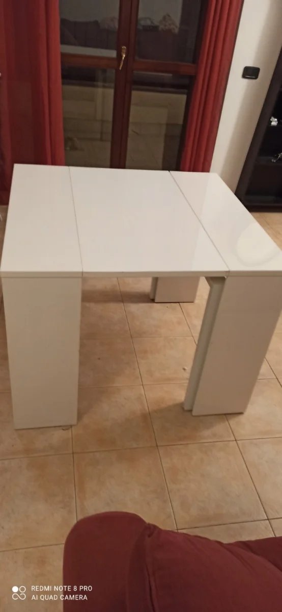 Tavolo allungabile laccato bianco