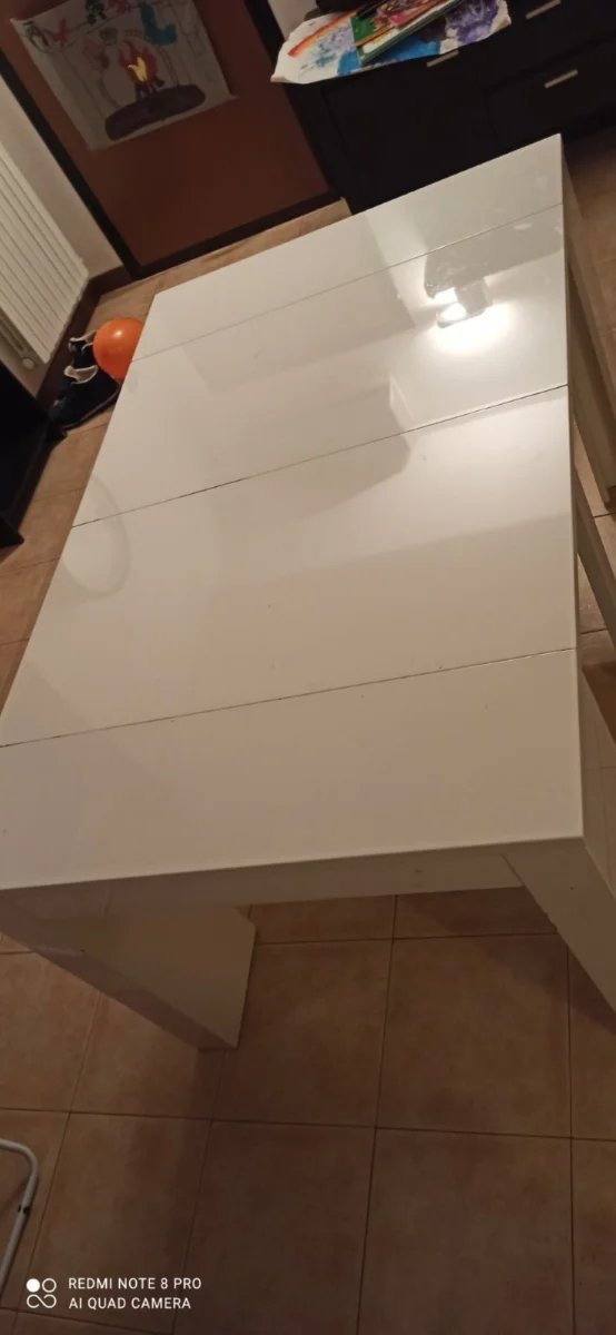 Tavolo allungabile laccato bianco