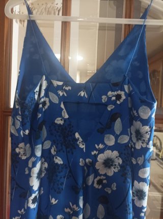 Mono largo estampado floral azul