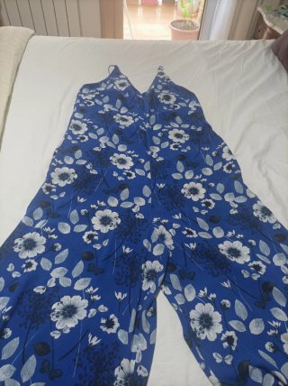 Mono largo estampado floral azul