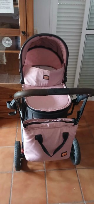 Carrito bebé 3 piezas rosa