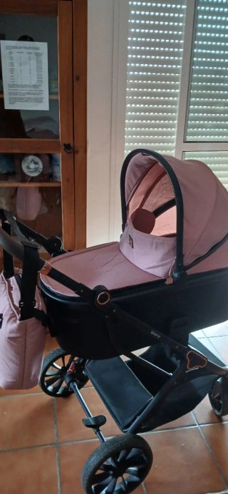 Carrito bebé 3 piezas rosa