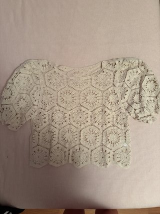 Blusa de crochet beige talla única