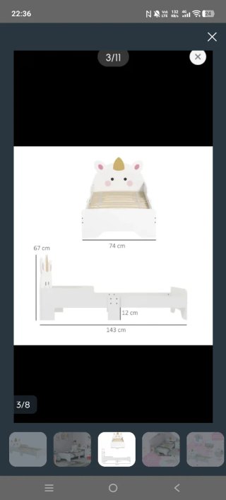 Cama infantil unicornio madera