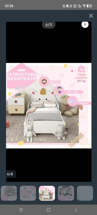 Cama infantil unicornio madera