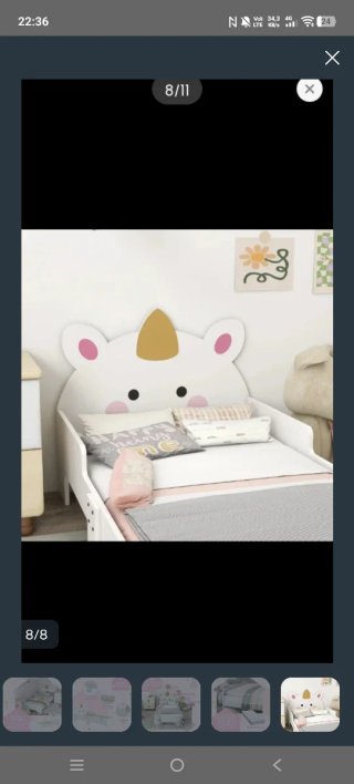 Cama infantil unicornio madera