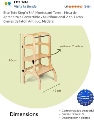 Torre Montessori Ette Tete in Legno Naturale