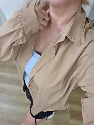 Camisa/Cárdigan Verano Talla Única Beige