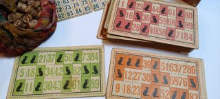 Juego Lotería Antigua Años 50 - Cartones y Fichas