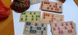 Juego Lotería Antigua Años 50 - Cartones y Fichas
