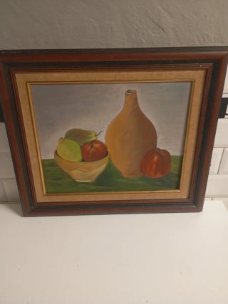 Cuadro de frutas y jarrón,56x48 cm