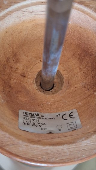 Lámpara de techo con bombillas LED madera y metal
