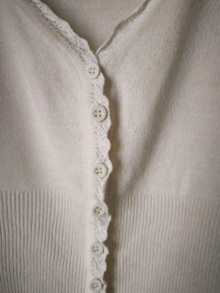 Cardigan Venca Branco Tamanho M