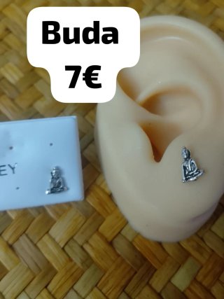 Pendientes Buda Plata Ley 925