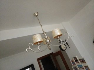 2 Lámpara de salón pan de plata y nakar