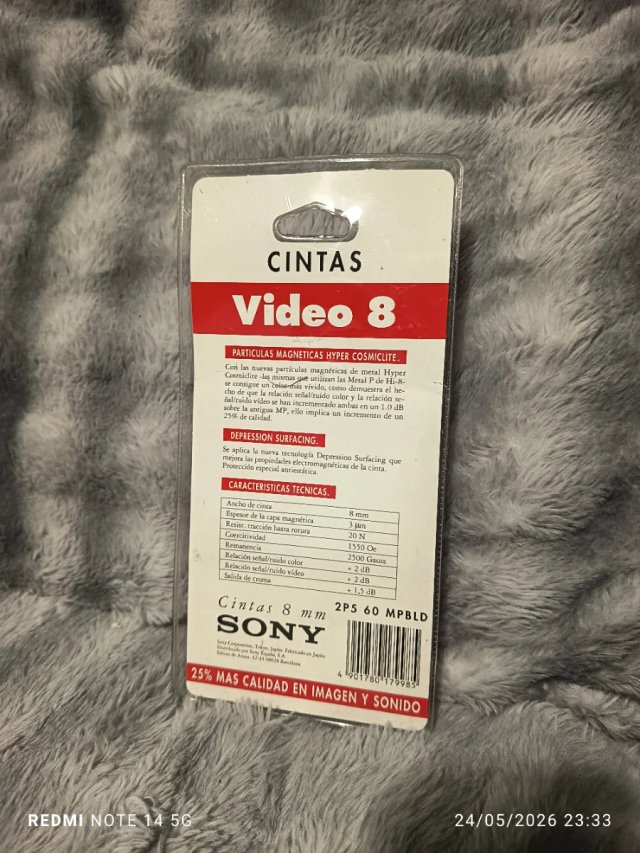 Cintas de vídeo Sony 8 MP PAL 60