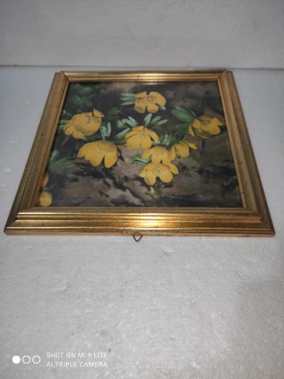 Cornice vintage con fiori gialli