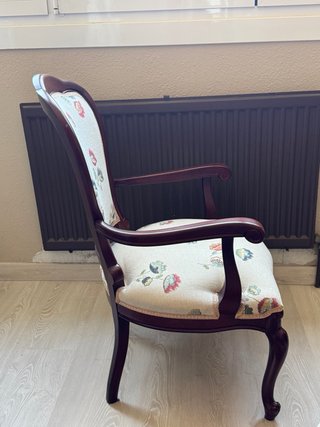 Silla Vintage Madera Maciza Floral