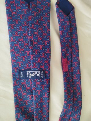 Corbata Hermes Seda Azul y Rojo