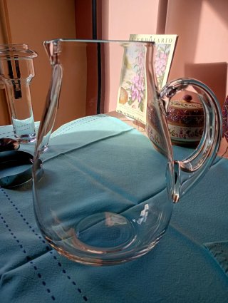Caraffa porta ghiaccio in vetro e metallo