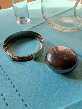 Caraffa porta ghiaccio in vetro e metallo