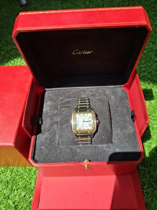Reloj Cartier Santos Oro/Plata Automático