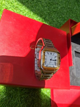 Reloj Cartier Santos Oro/Plata Automático