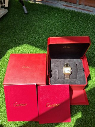 Reloj Cartier Santos Oro/Plata Automático