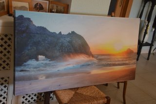 Lienzo paisaje marino atardecer