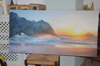 Lienzo paisaje marino atardecer