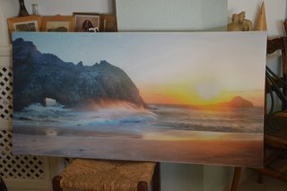 Lienzo paisaje marino atardecer