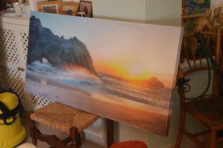 Lienzo paisaje marino atardecer