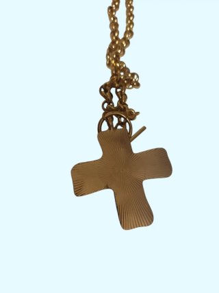 Colgante Cruz Acero Dorado