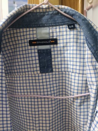 Camisa Spagnolo cuadros azul y blanco Talla S