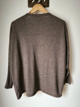 Cardigan S oversized castanho