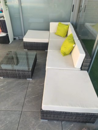 Sofá exterior ratán Tectake PARIS terraza jardín