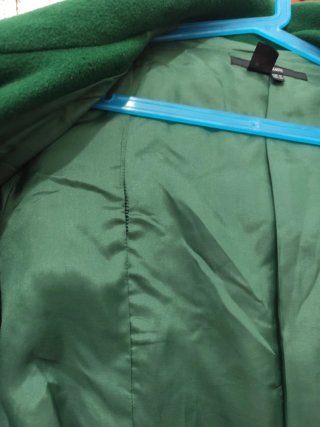 Abrigo Zara Lana Talla M Verde Esmeralda