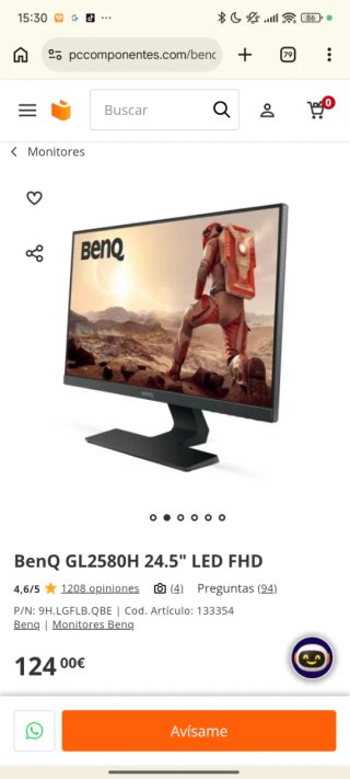 Monitor BenQ GL2580H 25" LED FHD 1080P