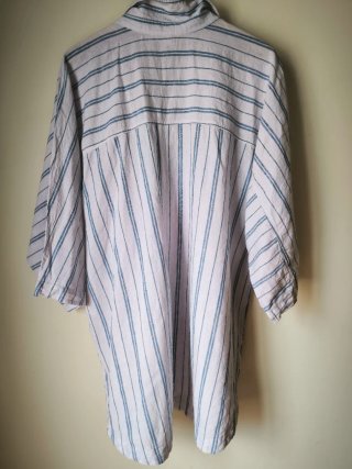 Camisa linho riscas azul e branco 4XL H&M