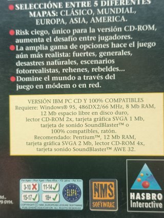 RISK Hasbro 1996 Juego Estrategia CD-ROM