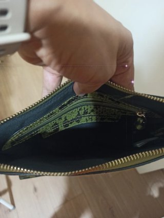 Bolso pequeño verde estampado serpiente