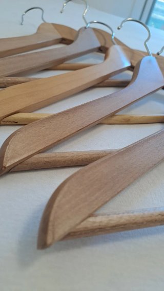 Lote 5 Perchas Madera Natural