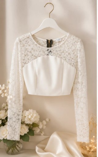 Top in pizzo floreale molto raffinato- CANDIDA