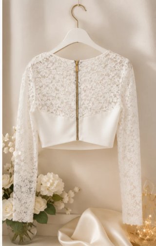 Top in pizzo floreale molto raffinato- CANDIDA