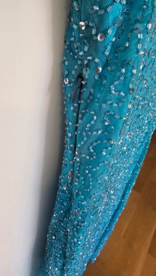 Vestido fiesta gasa bordada pedrería