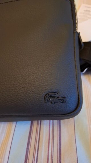 Bandolera Lacoste Piel Negra Hombre