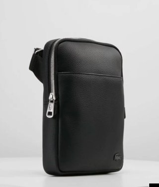 Bandolera Lacoste Piel Negra Hombre